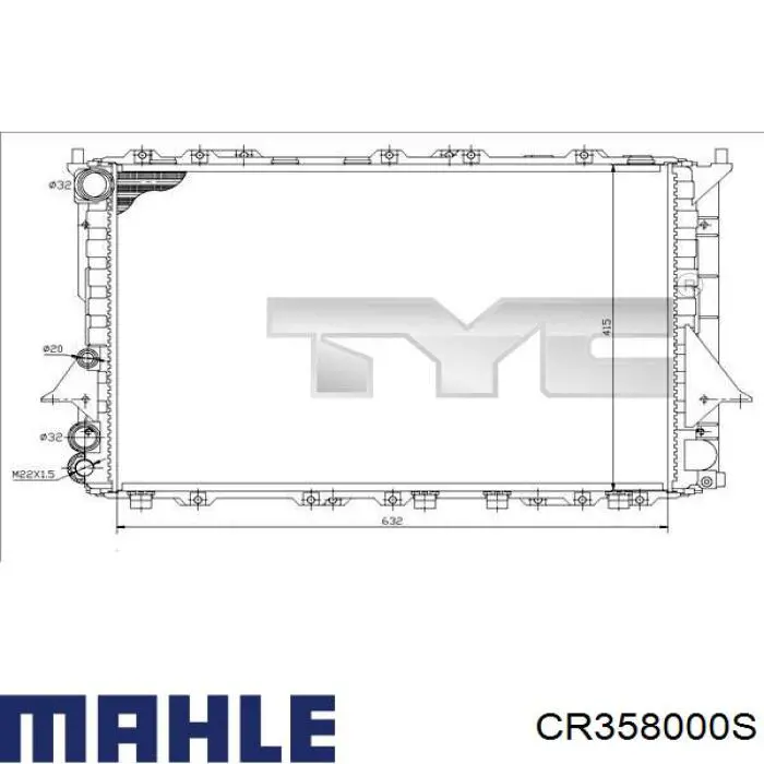 CR358000S Mahle Original radiador refrigeración del motor