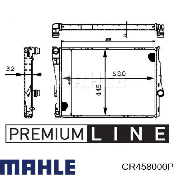 CR458000P Mahle Original radiador refrigeración del motor