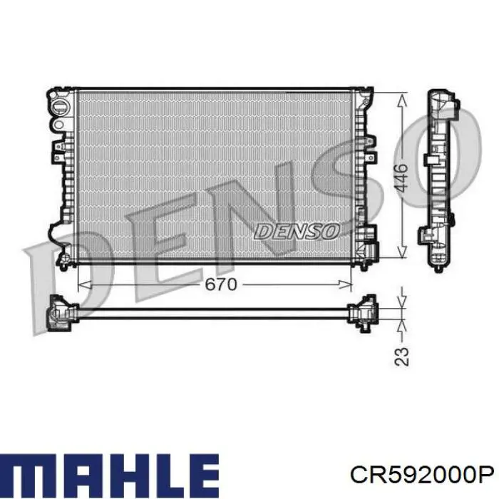 CR 592 000P Mahle Original radiador refrigeración del motor