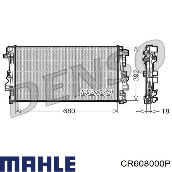 CR 608 000P Mahle Original radiador refrigeración del motor