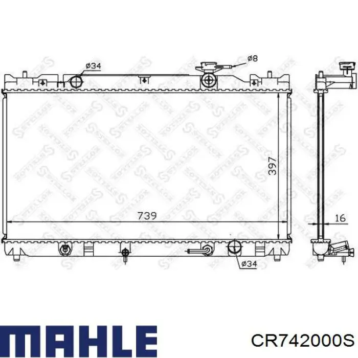 CR 742 000S Mahle Original radiador refrigeración del motor