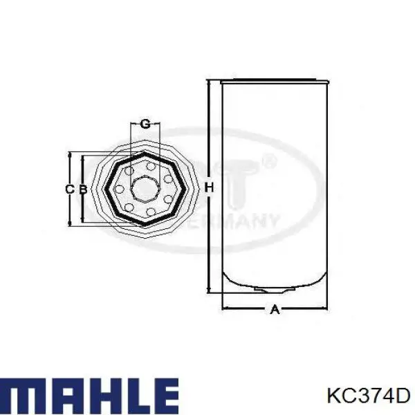 KC374D Mahle Original filtro combustible