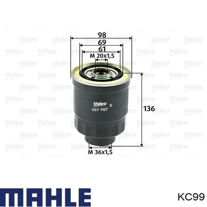 KC99 Mahle Original filtro combustible