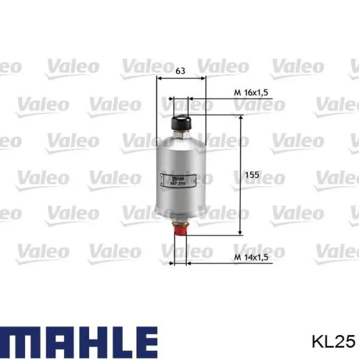 KL25 Mahle Original filtro combustible