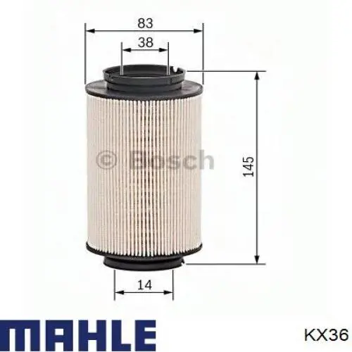 KX36 Mahle Original filtro combustible