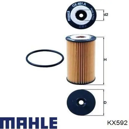 KX592 Mahle Original filtro combustible