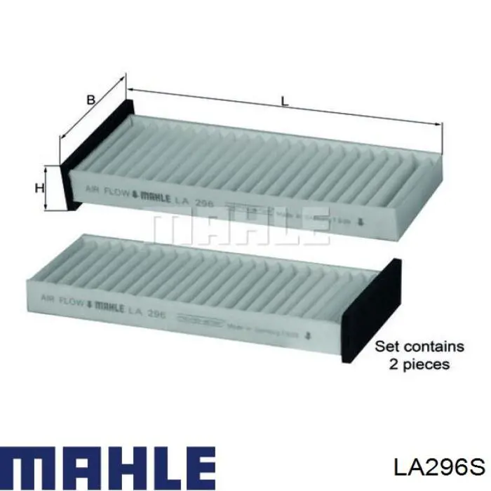 LA296S Mahle Original filtro de habitáculo