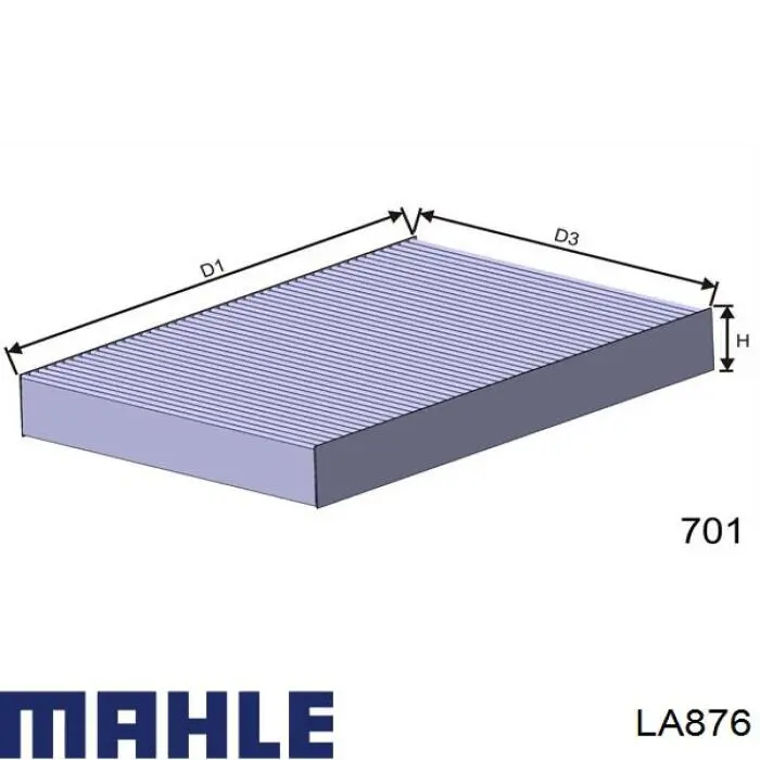 LA876 Mahle Original filtro de habitáculo