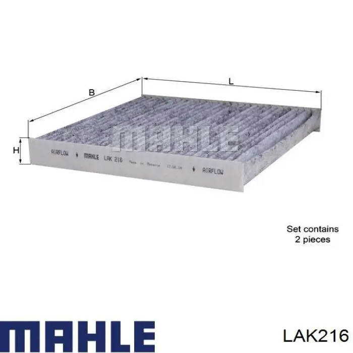 LAK216 Mahle Original filtro de habitáculo