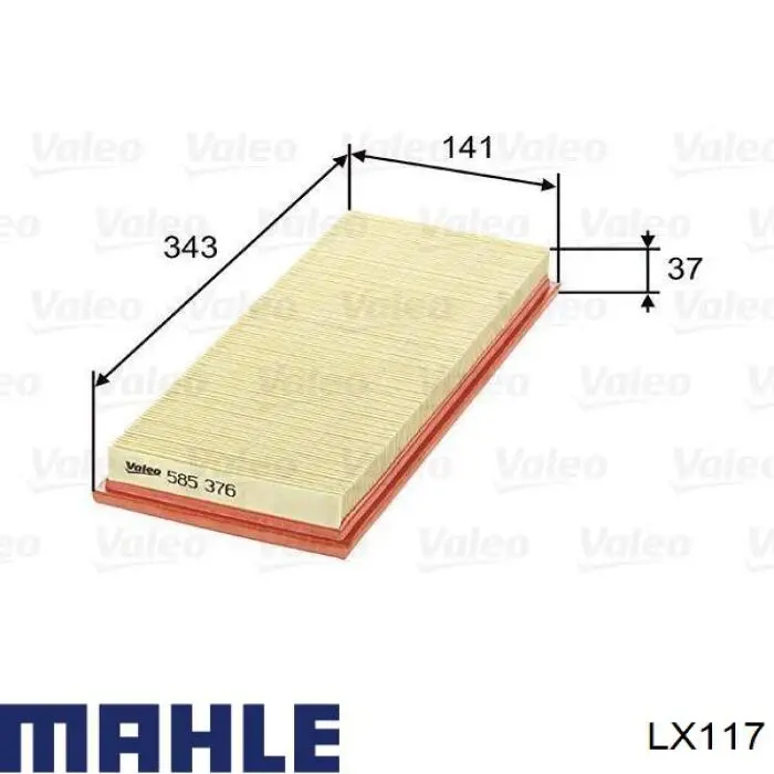 LX117 Mahle Original filtro de aire