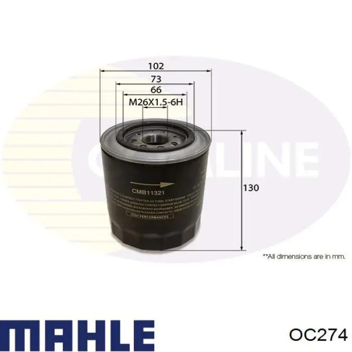 OC274 Mahle Original filtro de aceite