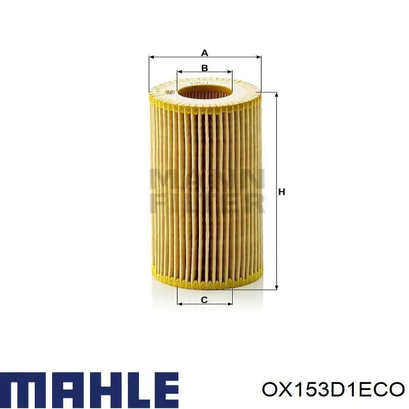 OX153D1ECO Mahle Original filtro de aceite