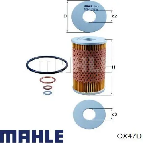 OX 47D Mahle Original filtro de aceite