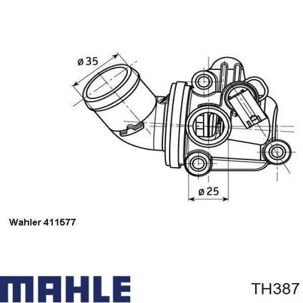 TH 3 87 Mahle Original termostato, refrigerante