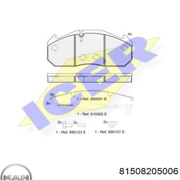81508205006 MAN pastillas de freno delanteras