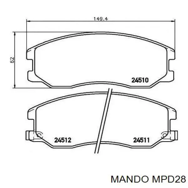 MPD28 Mando pastillas de freno delanteras