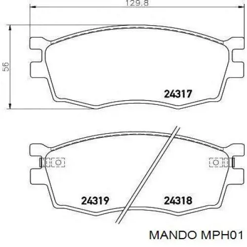 MPH01 Mando pastillas de freno delanteras