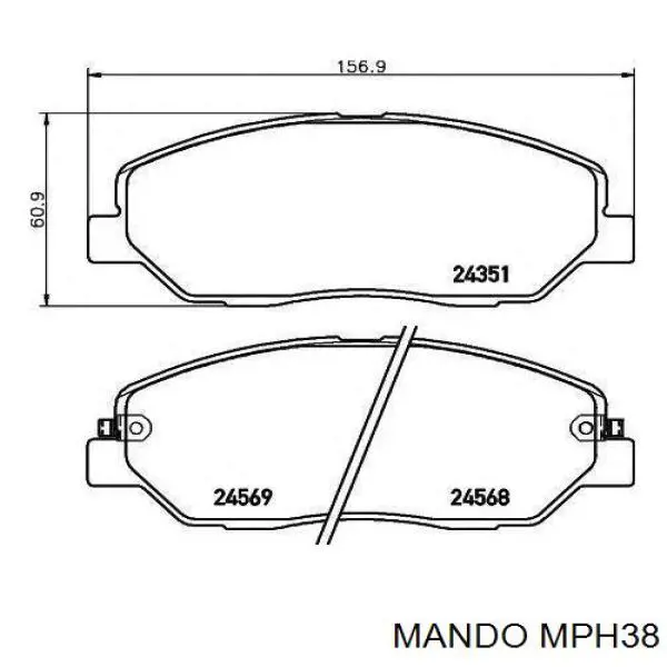 MPH38 Mando pastillas de freno delanteras