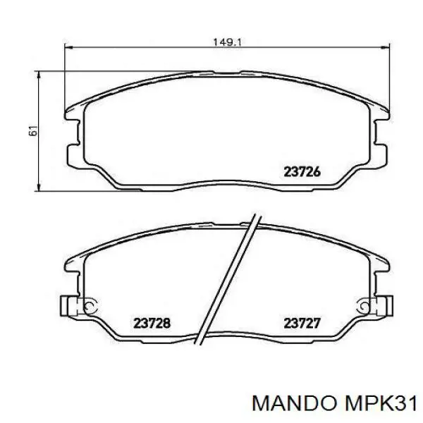 MPK31 Mando pastillas de freno delanteras