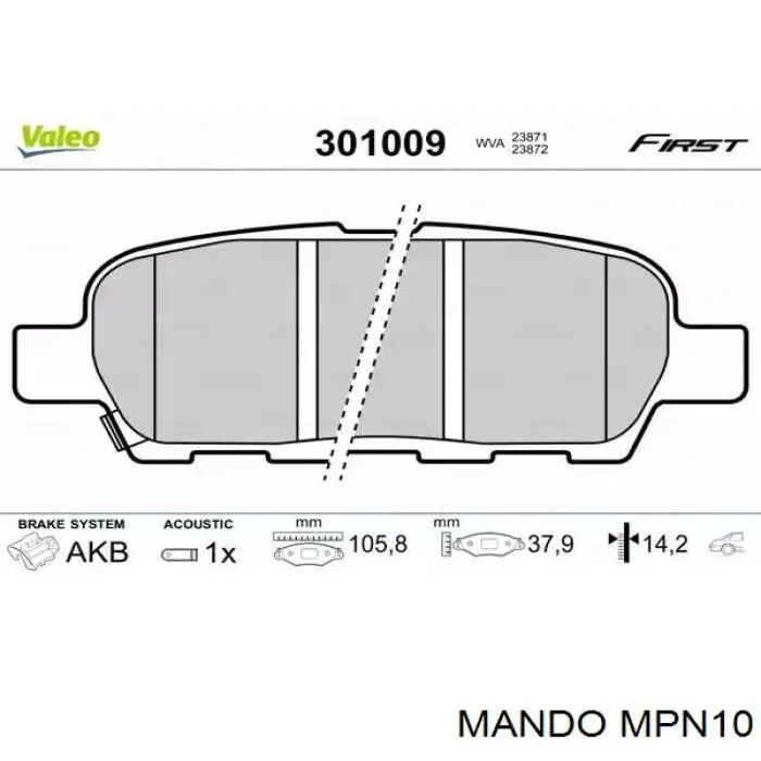 MPN10 Mando pastillas de freno delanteras