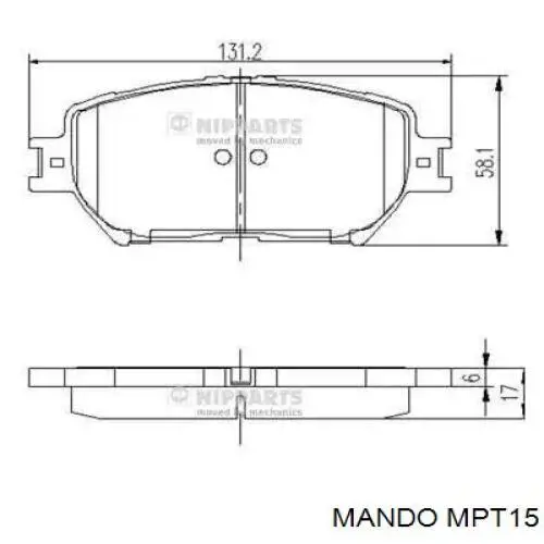 MPT15 Mando pastillas de freno delanteras