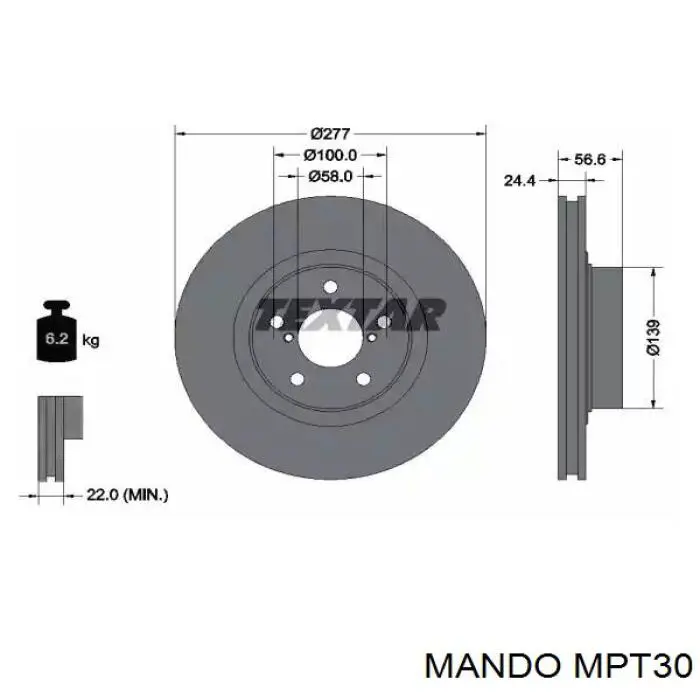 MPT30 Mando pastillas de freno delanteras