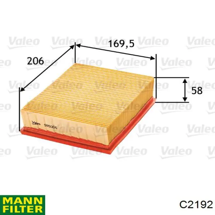 C2192 Mann-Filter filtro de aire