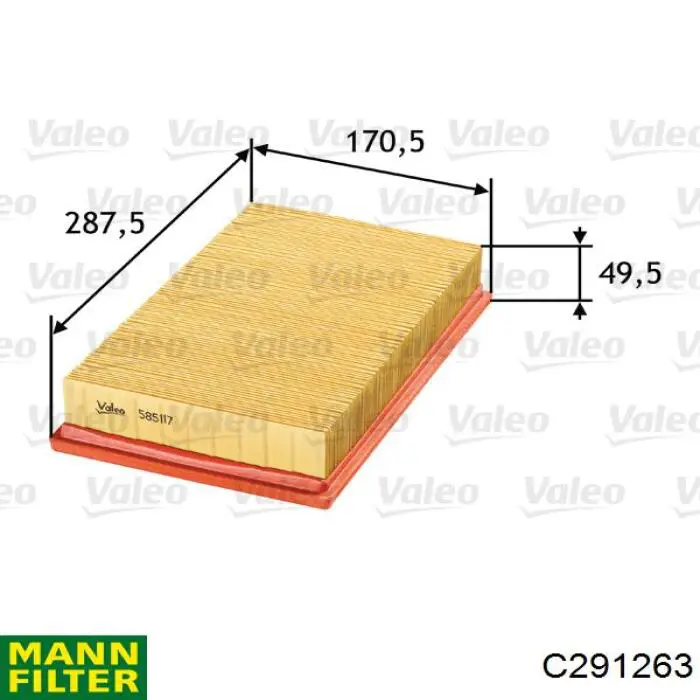 C291263 Mann-Filter filtro de aire