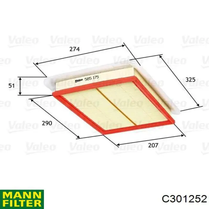 C301252 Mann-Filter filtro de aire