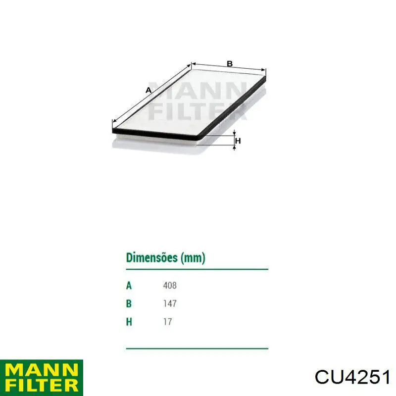 CU 4251 Mann-Filter filtro de habitáculo