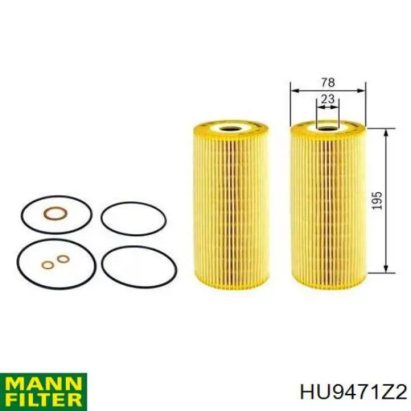 HU9471z2 Mann-Filter filtro de aceite