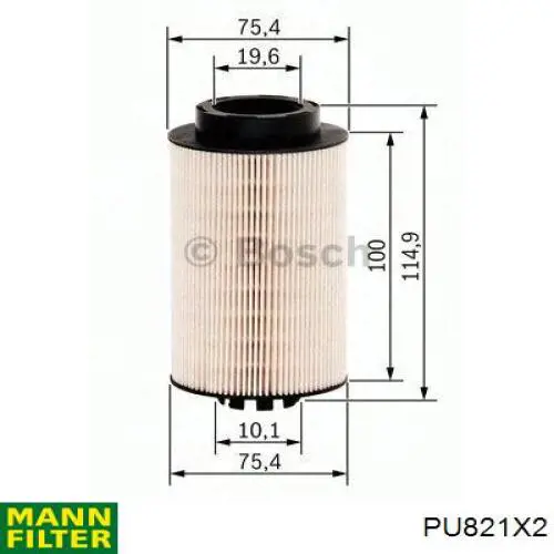 PU 821X-2 Mann-Filter filtro combustible