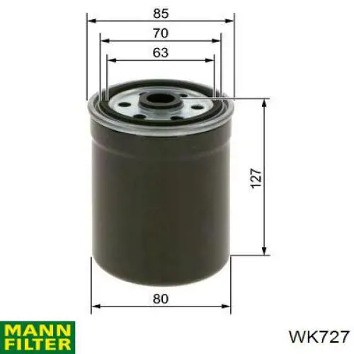 WK 727 Mann-Filter filtro combustible