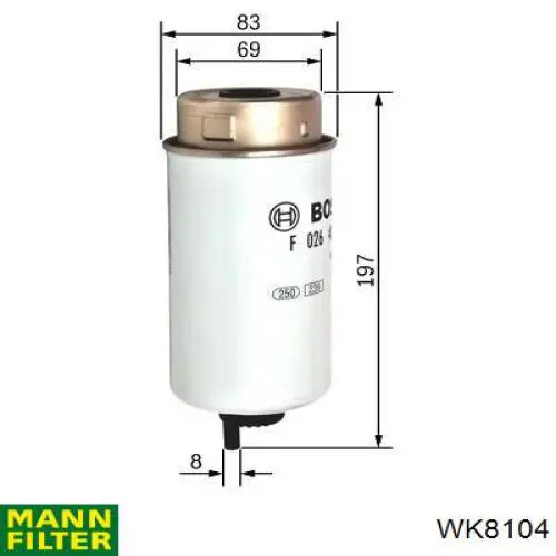 WK8104 Mann-Filter filtro combustible