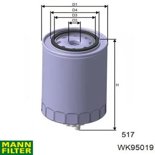 WK95019 Mann-Filter filtro combustible