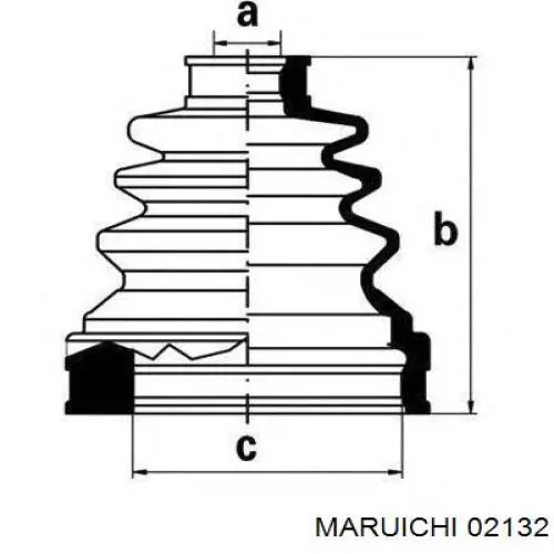 02132 Maruichi-156 fuelle, árbol de transmisión delantero interior