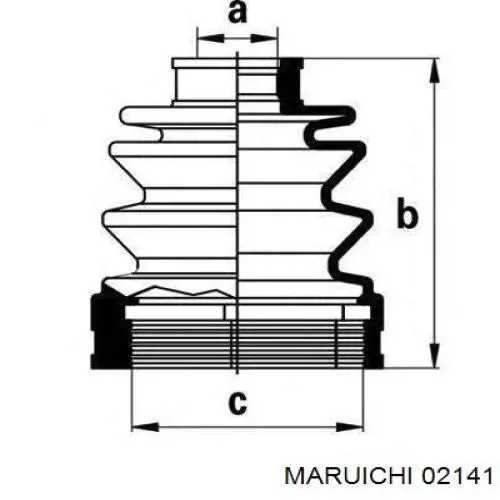 02141 Maruichi-156 fuelle, árbol de transmisión delantero interior