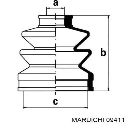 09411 Maruichi-156 fuelle, árbol de transmisión delantero interior