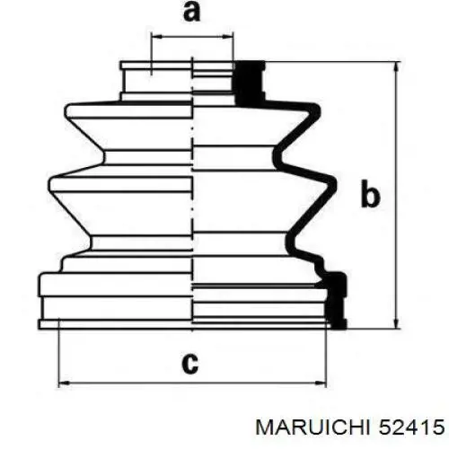 52415 Maruichi-156 fuelle, árbol de transmisión delantero exterior