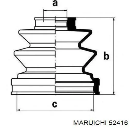 52416 Maruichi-156 fuelle, árbol de transmisión trasero interior