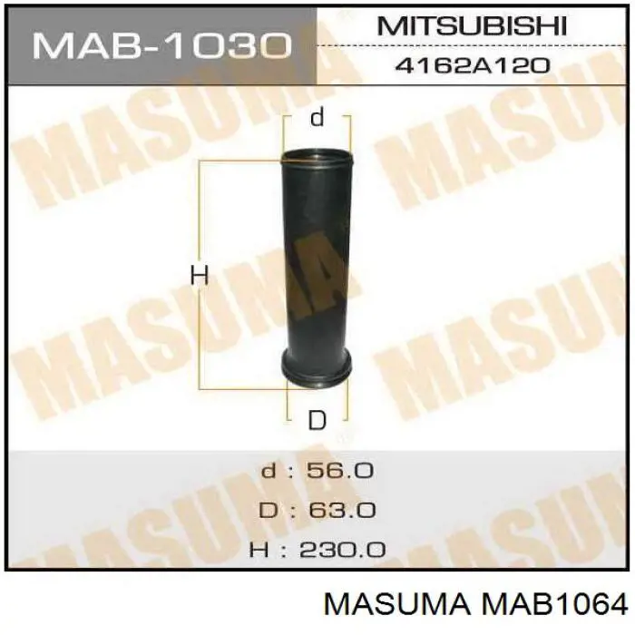 MAB1064 Masuma caperuza protectora/fuelle, amortiguador delantero