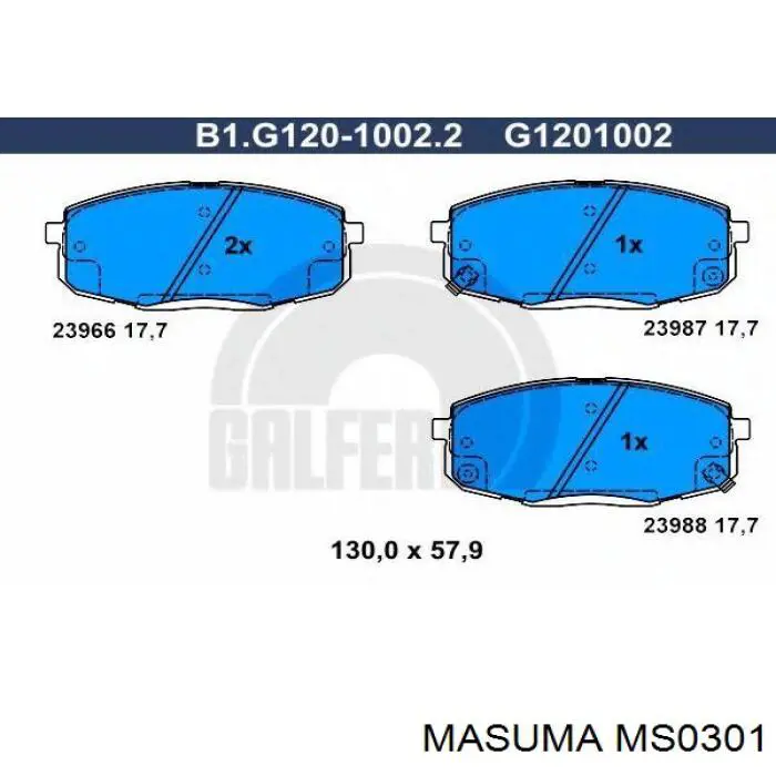 MS0301 Masuma pastillas de freno delanteras