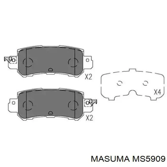 MS5909 Masuma pastillas de freno traseras