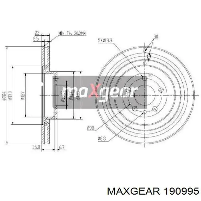 19-0995 Maxgear freno de disco delantero