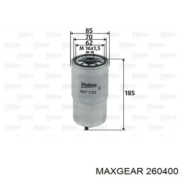 260400 Maxgear filtro combustible