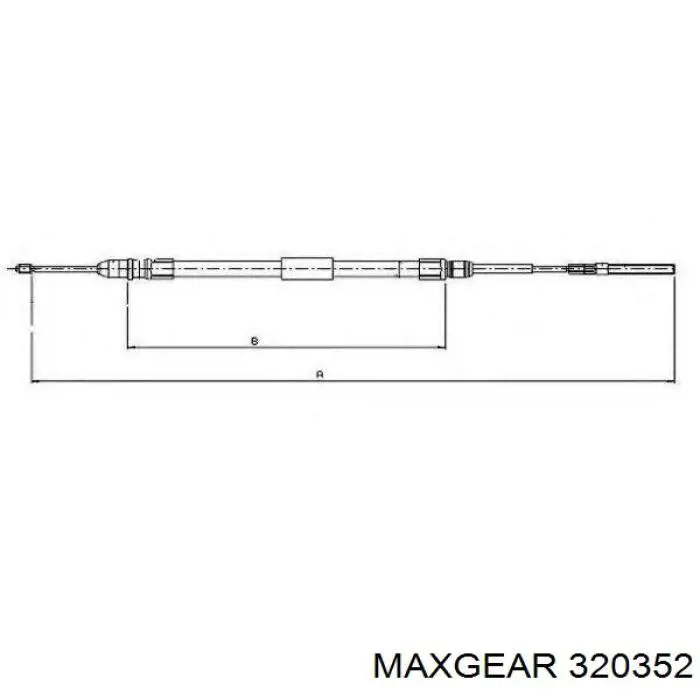 320352 Maxgear cable de freno de mano trasero derecho