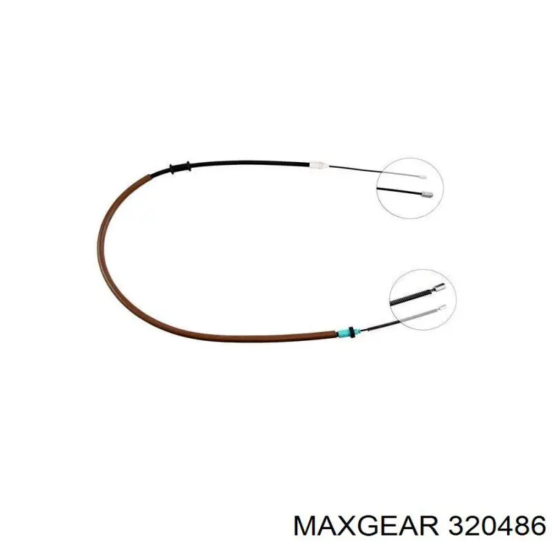 32-0486 Maxgear cable de freno de mano trasero derecho