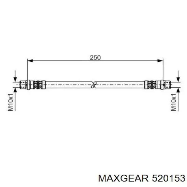 52-0153 Maxgear tubo flexible de frenos trasero