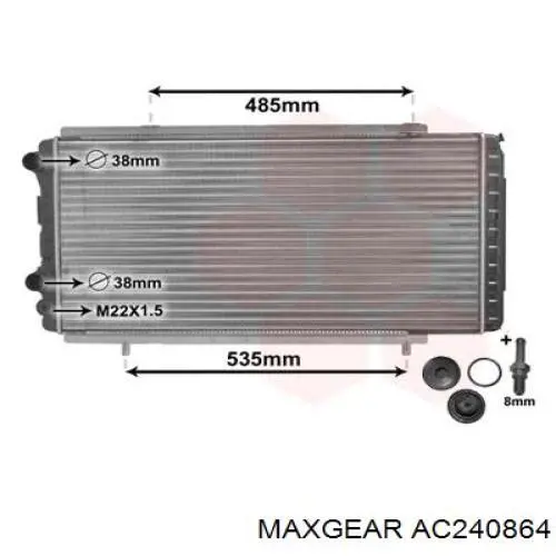 00001330V8 Peugeot/Citroen radiador refrigeración del motor