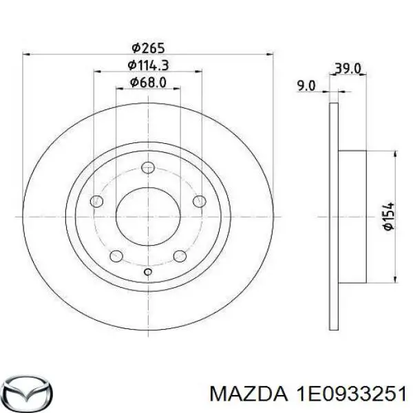 1E0933251 Mazda freno de disco delantero